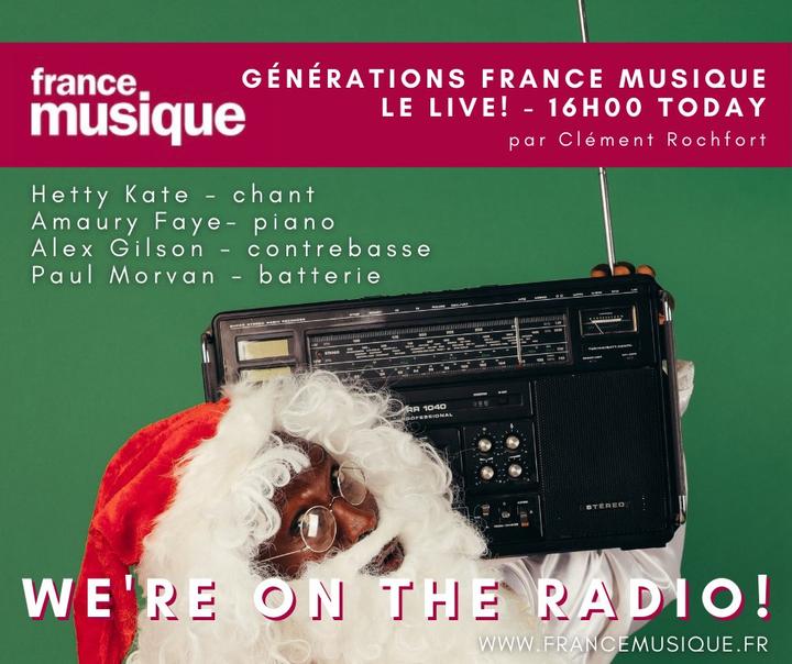 Amaury Faye with Hetty Kate and Danger Zone on France Musique for Christmas